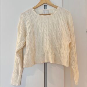 Pink Rose Women's Ivory Cable Knit Sweater